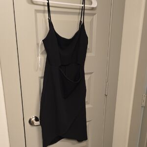 Lulu's Black Asymmetrical Spaghetti Strap Dress